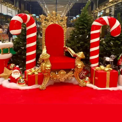 Bengala de Natal Gigante de Fibra de Vidro Pirulito Gigante para Shopping Cenário Natalino