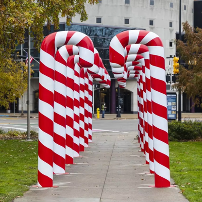 Bengala de Natal Gigante de Fibra de Vidro Pirulito Gigante para Shopping Cenário Natalino