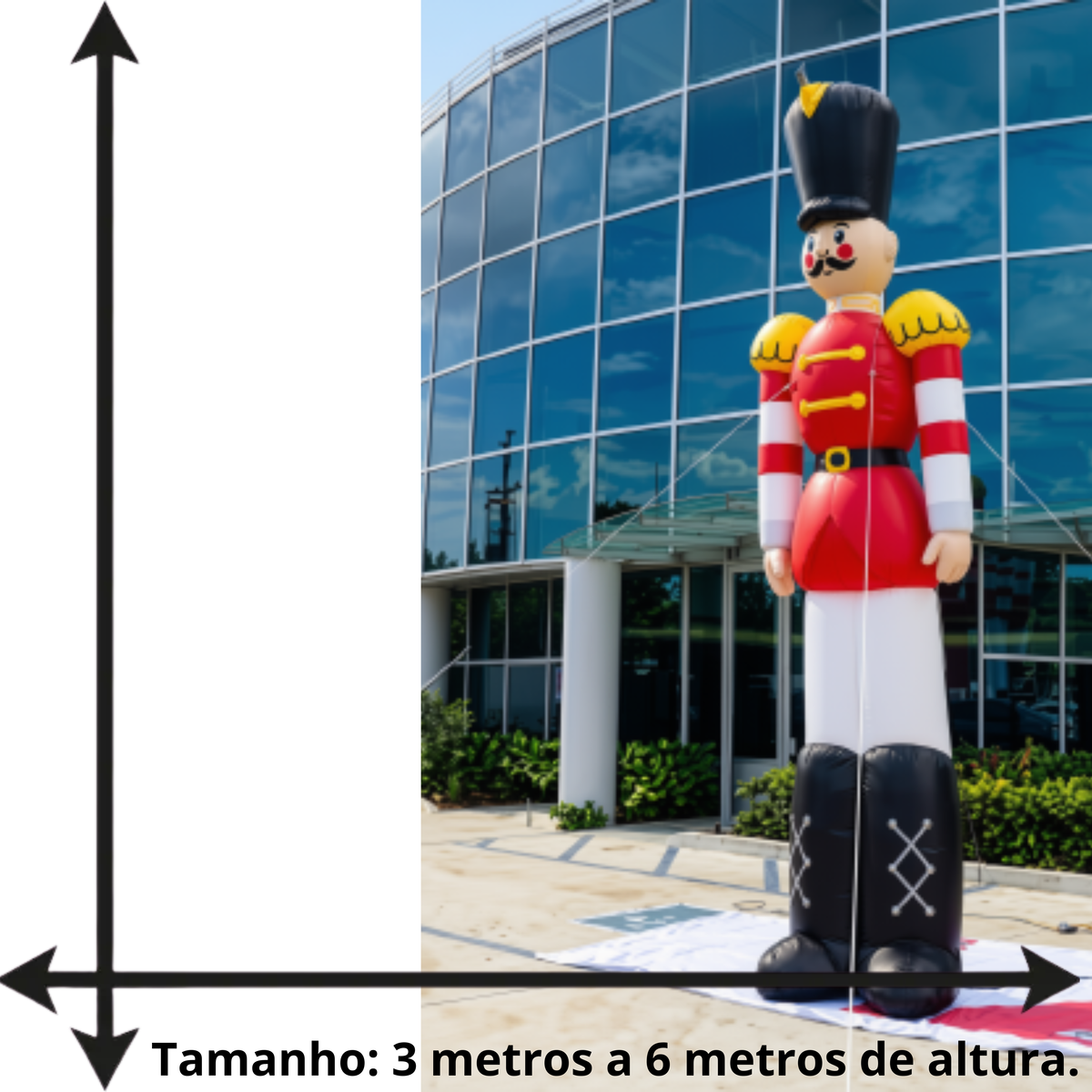 Soldado Quebra-Nozes Inflável Shopping Soldado Quebra-Nozes Inflável de 3/6 Metros Natal