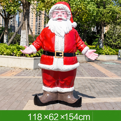 Estátua de Papai Noel em Fibra de Vidro, Boneco de Neve Decorativo Grande para Shopping