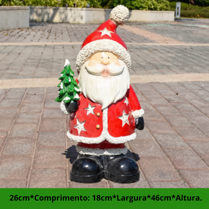 Estátua de Papai Noel em Fibra de Vidro, Boneco de Neve Decorativo Grande para Shopping