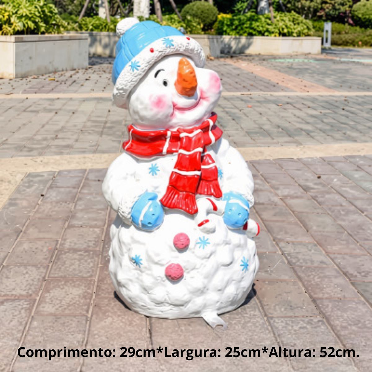 Estátua de Papai Noel em Fibra de Vidro, Boneco de Neve Decorativo Grande para Shopping