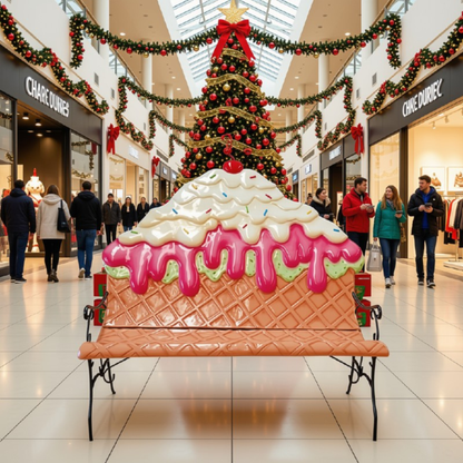 Estátua de Sorvete Natal Tamanho Real, Estátua Sorvete Resina Grande Escultura Shopping