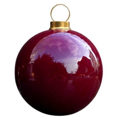 Bola de Natal Iluminada para Shopping Center, Bola de Natal em Fibra Vidro Gigante Vermelho