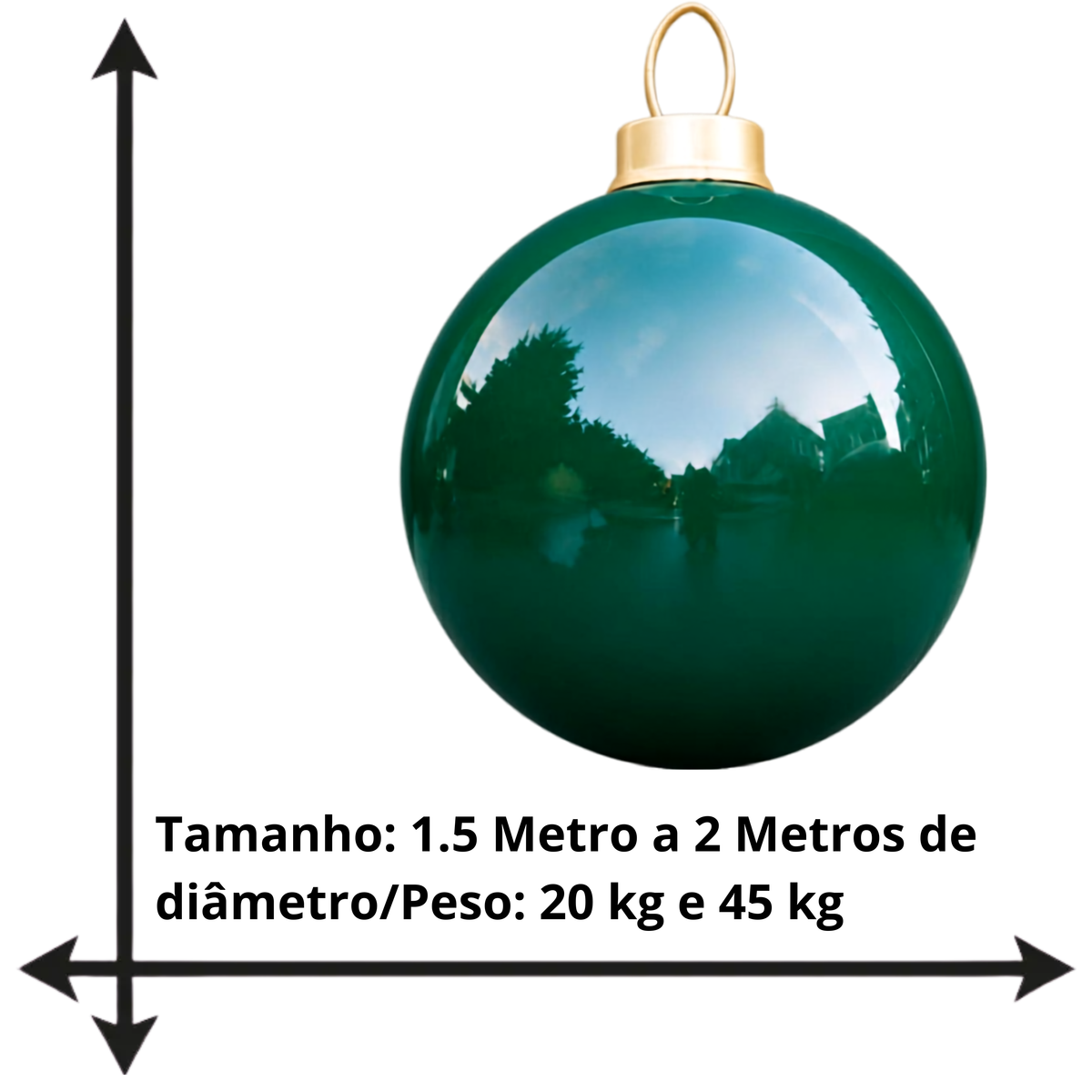 Bola de Natal Iluminada para Shopping Center, Bola de Natal em Fibra Vidro Gigante Vermelho