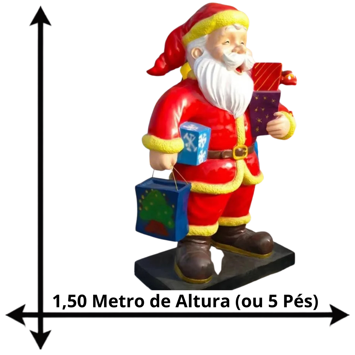 Papai Noel Gigante em Resina 1.70 Metros*2 Metros, Escultura de Natal Praças e Shoppings