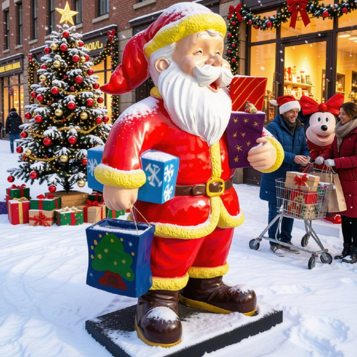 Papai Noel Gigante em Resina 1.70 Metros*2 Metros, Escultura de Natal Praças e Shoppings