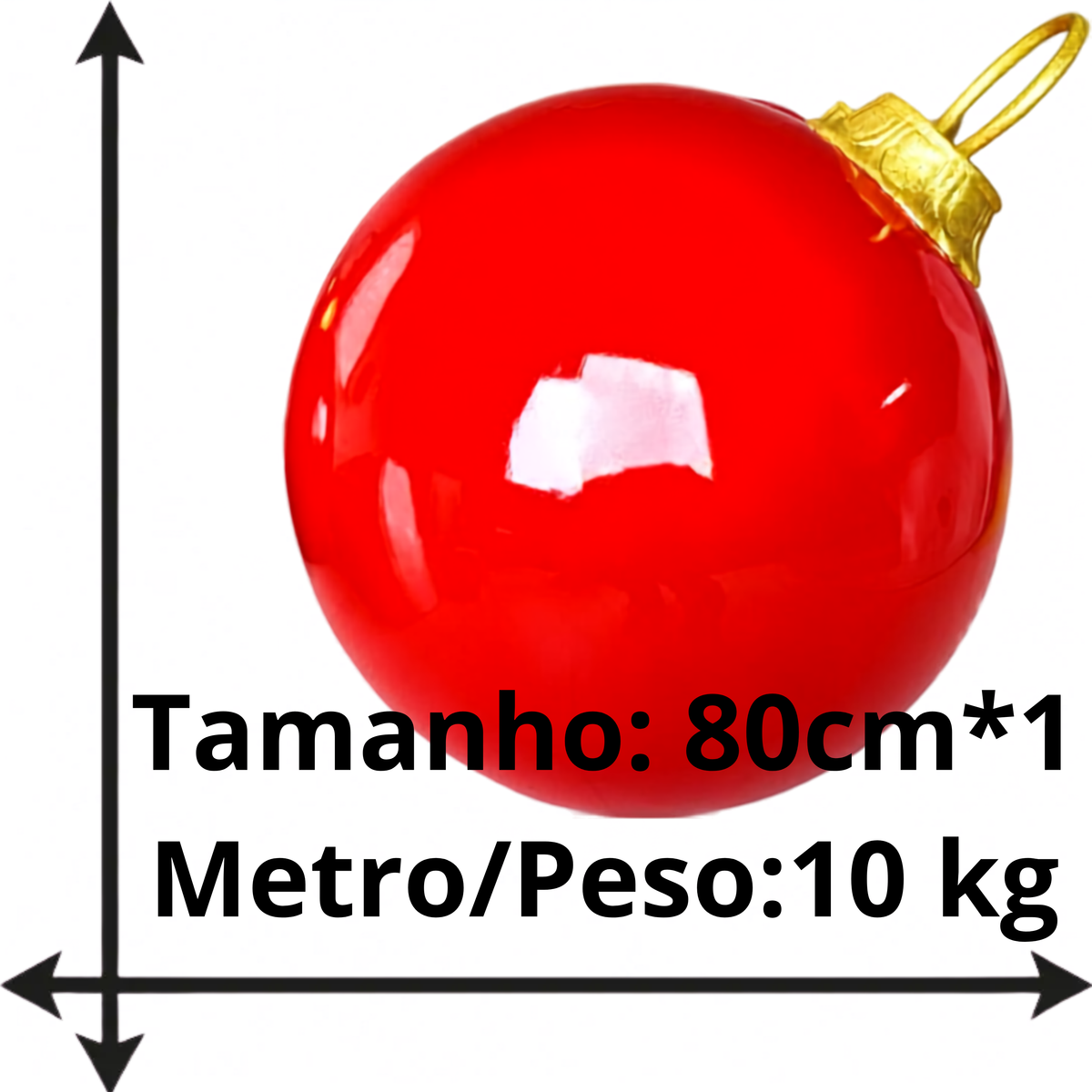 Bola de Natal Gigante para Shopping 80cm* 1 Metro/10 Kg e Center Bola Natal Fibra Gigante