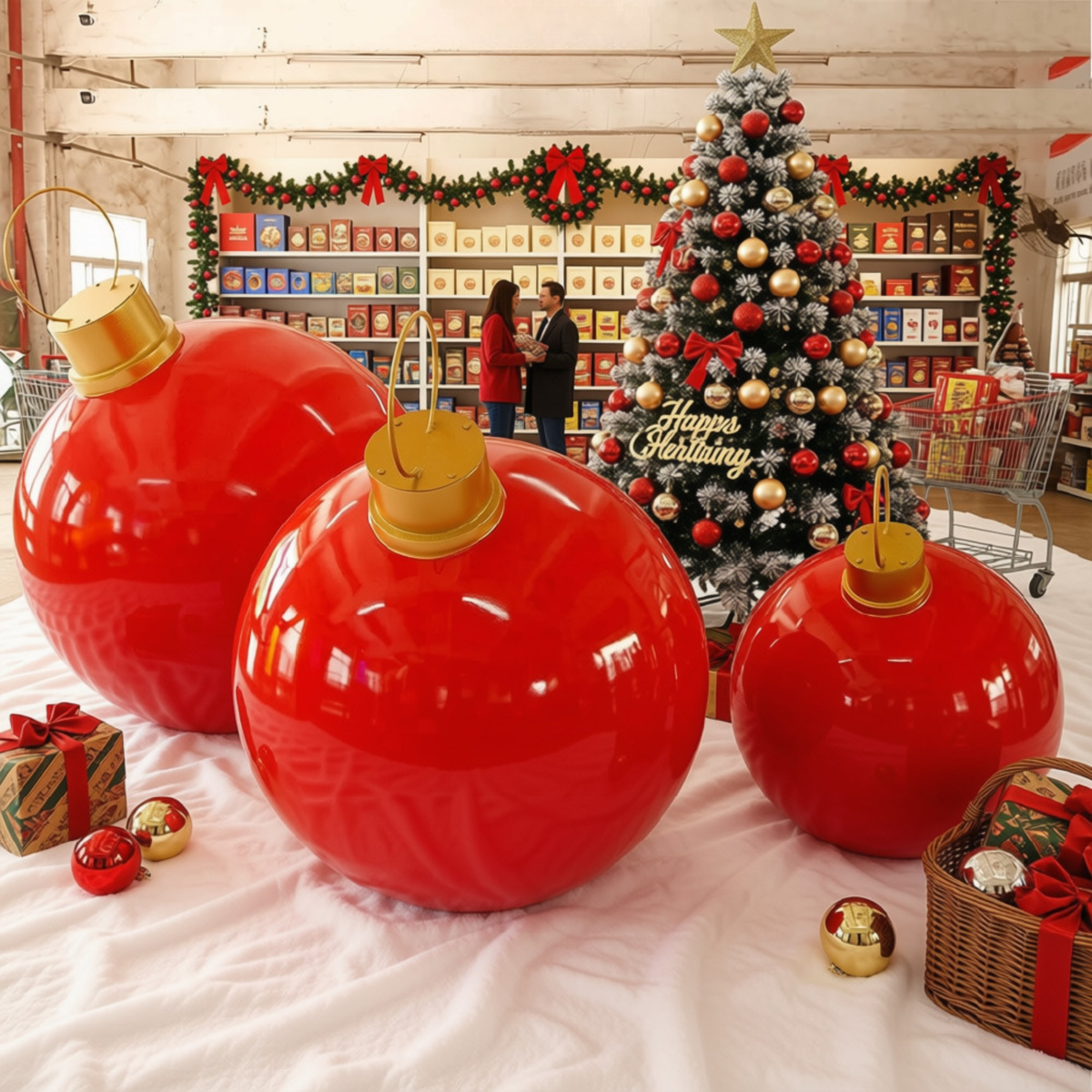 Bola de Natal Gigante para Shopping 80cm* 1 Metro/10 Kg e Center Bola Natal Fibra Gigante