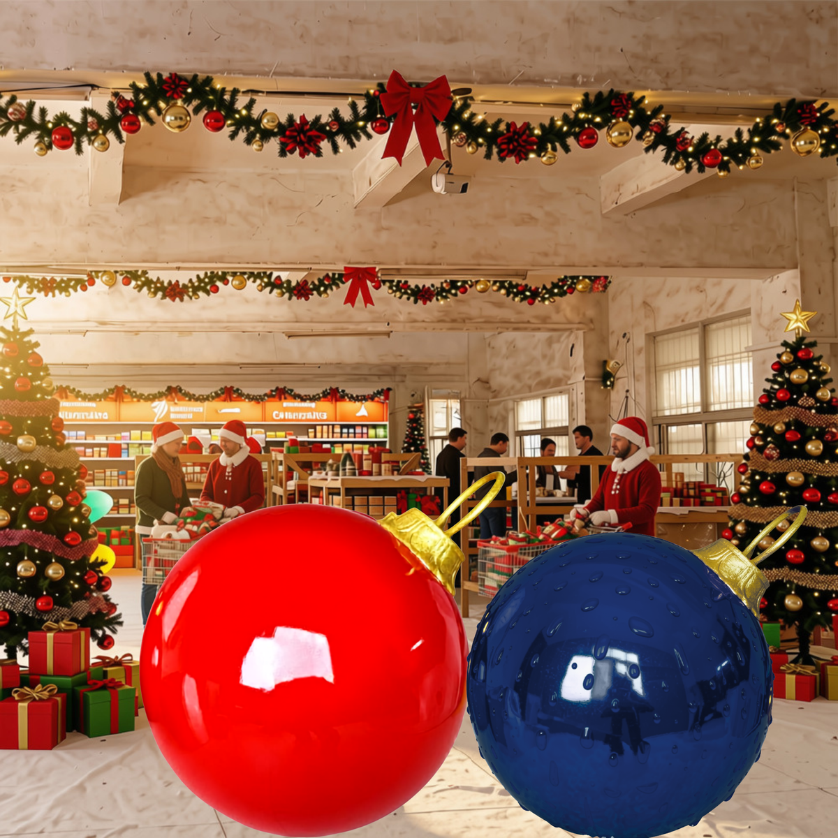 Bola de Natal Gigante para Shopping 80cm* 1 Metro/10 Kg e Center Bola Natal Fibra Gigante