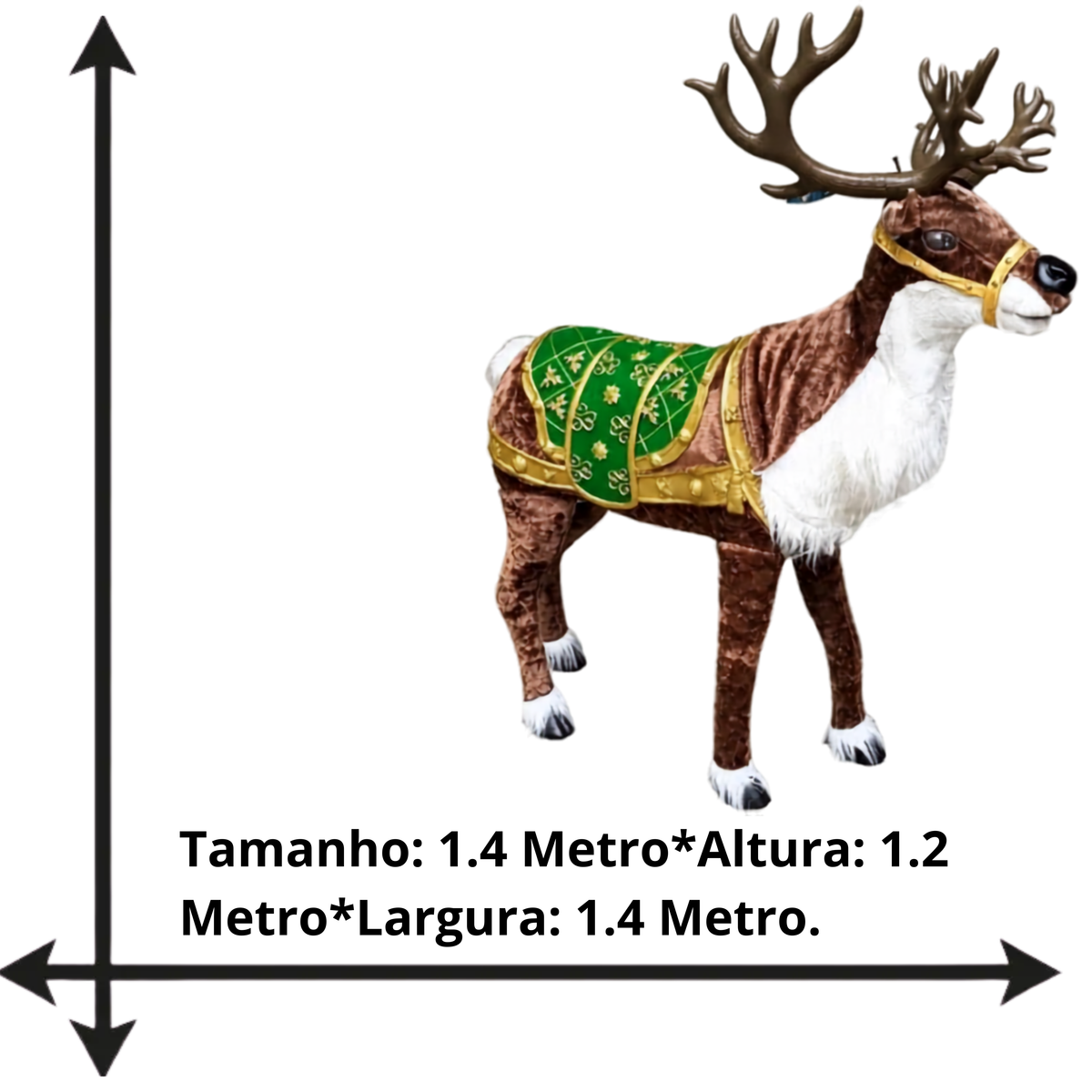Rena de Natal Realista Gigante com Som e Movimento Animatrônica Luxo 1,40m, Shopping