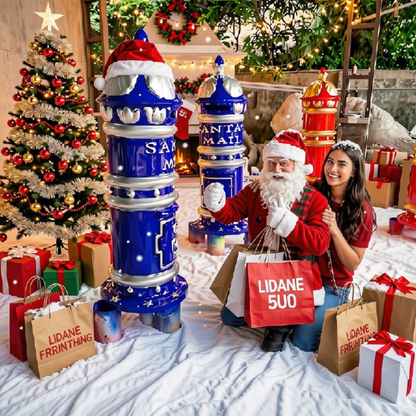 Caixa de Correio Decorativa de Papai Noel Feita de Ferro Adicionando Natalino Shopping