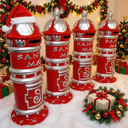 Caixa de Correio Decorativa de Papai Noel Feita de Ferro Adicionando Natalino Shopping
