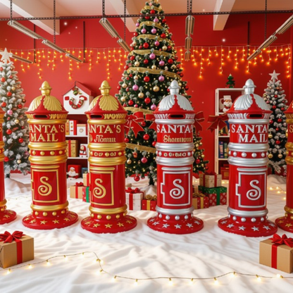Caixa de Correio Decorativa de Papai Noel Feita de Ferro Adicionando Natalino Shopping