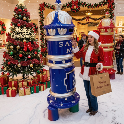 Caixa de Correio Decorativa de Papai Noel Feita de Ferro Adicionando Natalino Shopping