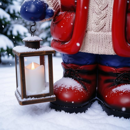 Urso com Árvore de Natal e Luz Iluminação: 10 Diodos LED Coloridos Árvore Iluminada