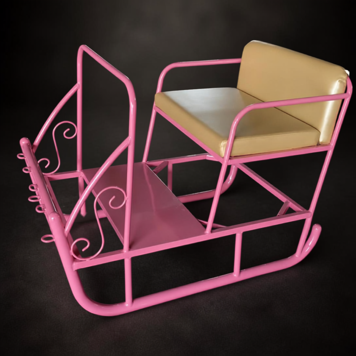 Trenó do Papai Noel Gigante em Fibra de Vidro, Trenó do Papai Noel Branco: 4 Pessoas