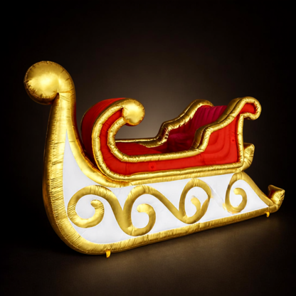 Trenó do Papai Noel Inflável Gigante com Luxo - Decoração Natalina Comercial 6 Metros