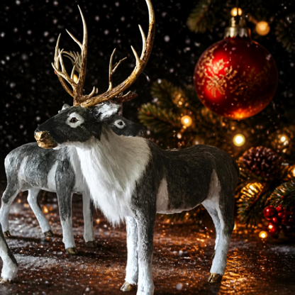 Rena Natal Realista Natalina Gigante Movimenta Cabeça 1.40 Metros Enfeite Luxo Shopping