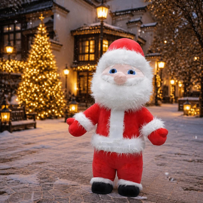 Fantasia Inflável Papai Noel Pelúcia e Raje Inflável Boneco de Neve Adulto