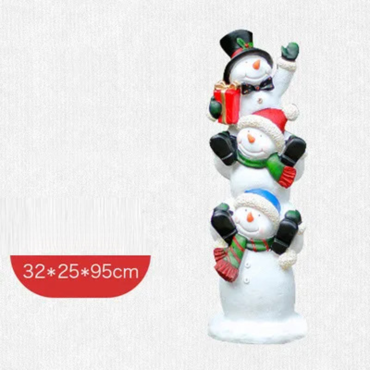 Kit Estátua de Papai Noel e Boneco de Neve em Fibra de Vidro e Decoração Natal Shopping