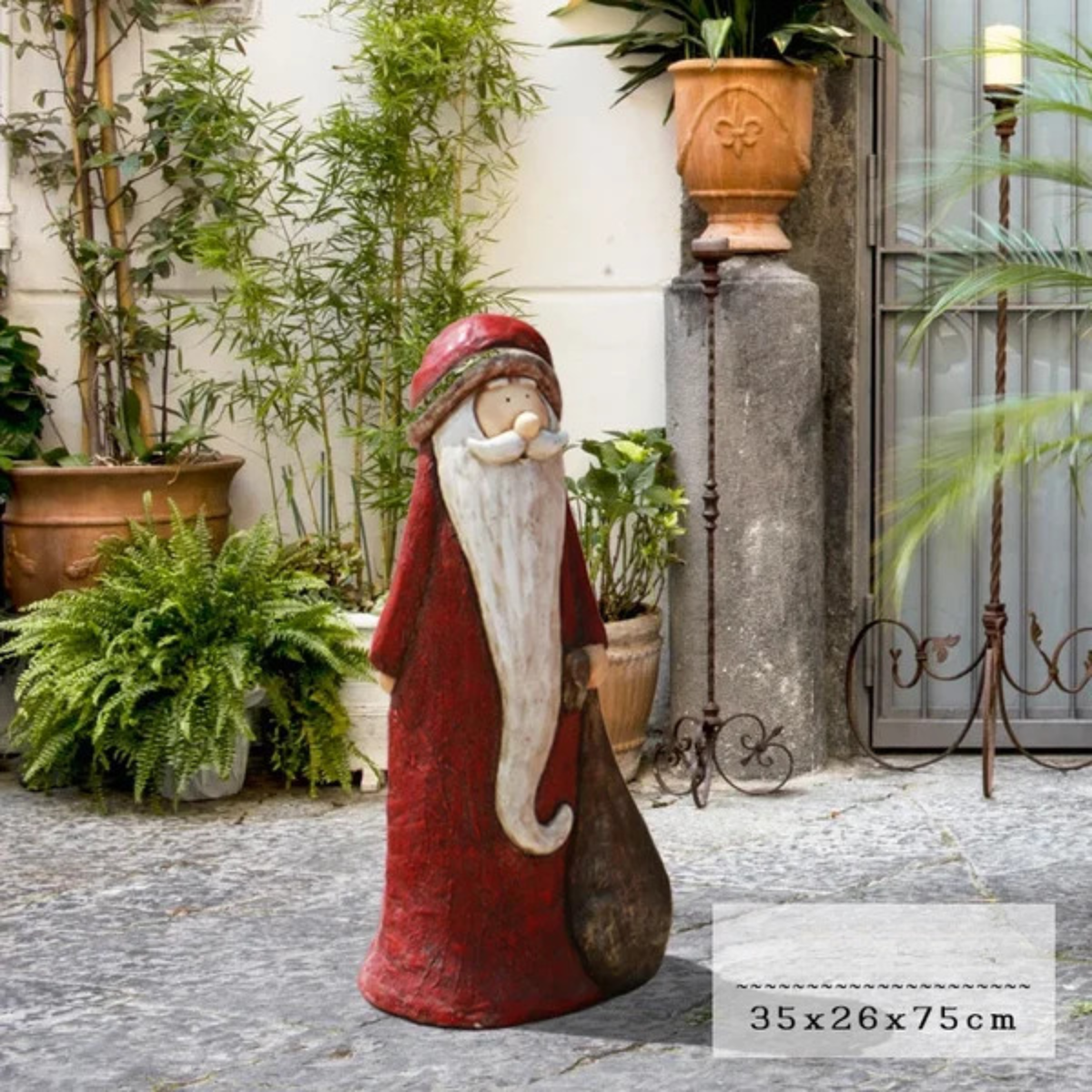 Kit Estátua de Papai Noel e Boneco de Neve em Fibra de Vidro e Decoração Natal Shopping