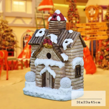 Kit Estátua de Papai Noel e Boneco de Neve em Fibra de Vidro e Decoração Natal Shopping
