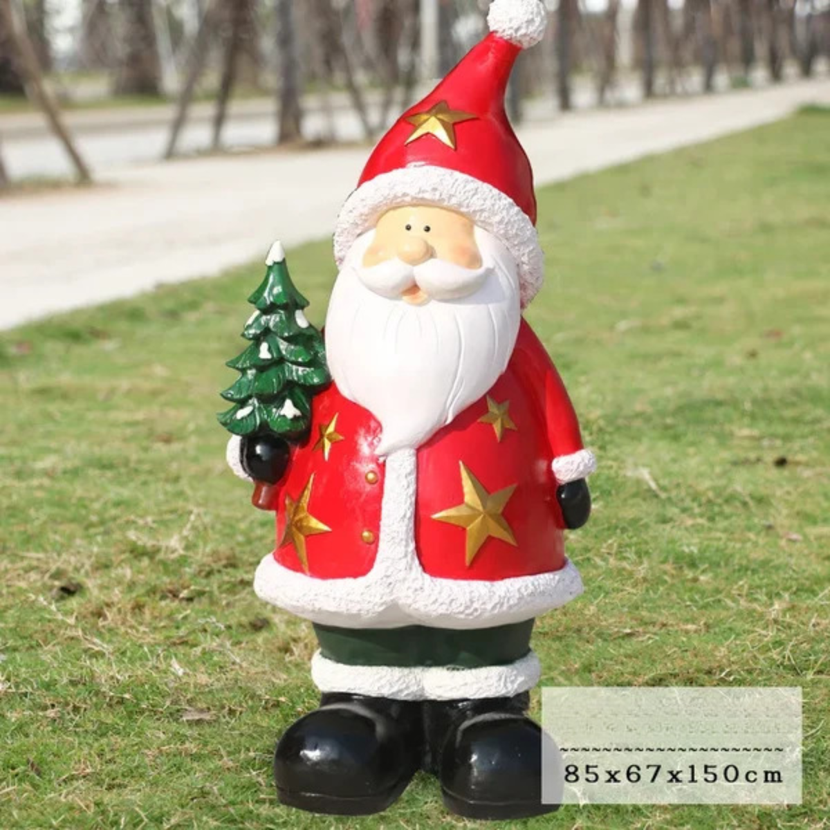 Kit Estátua de Papai Noel e Boneco de Neve em Fibra de Vidro e Decoração Natal Shopping