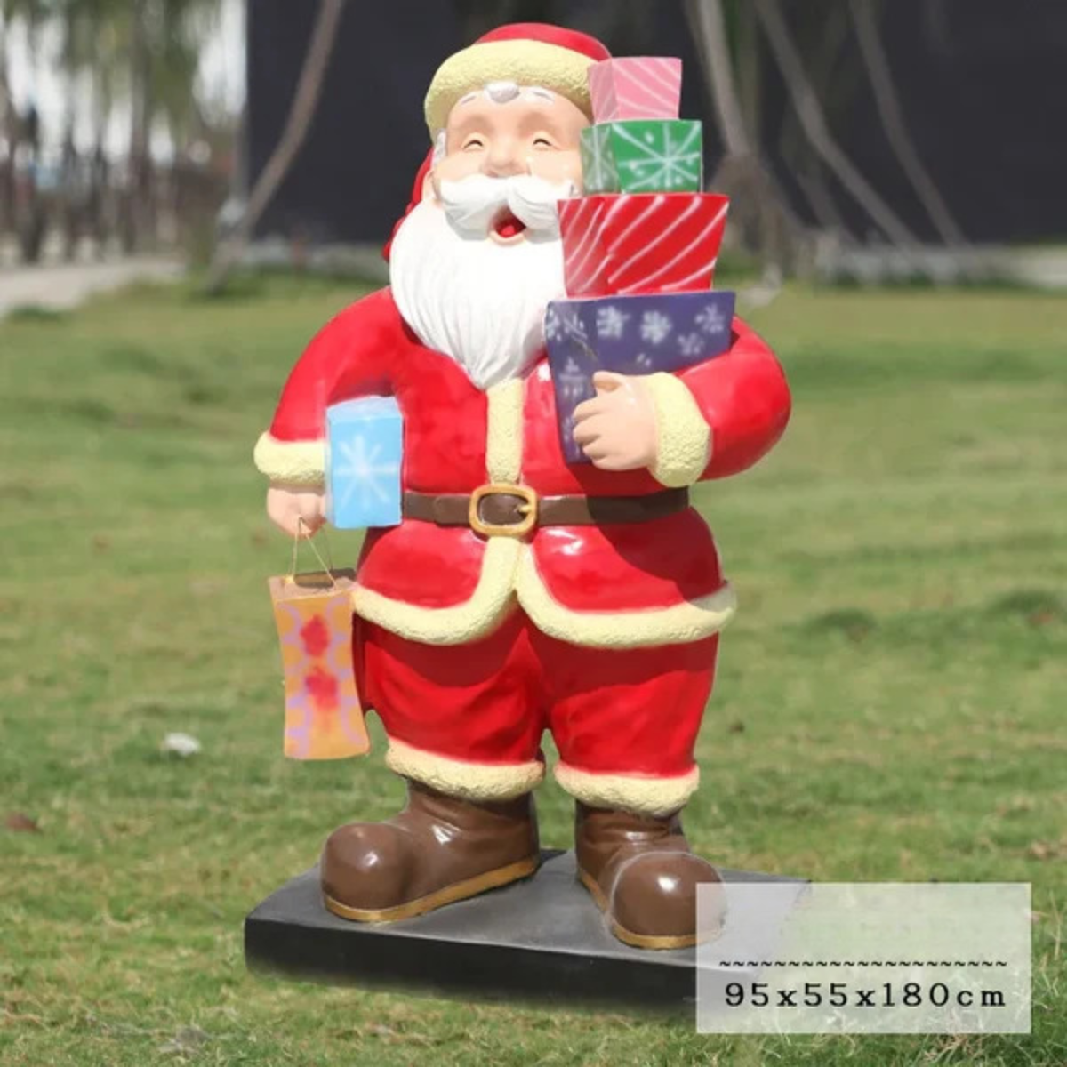 Kit Estátua de Papai Noel e Boneco de Neve em Fibra de Vidro e Decoração Natal Shopping