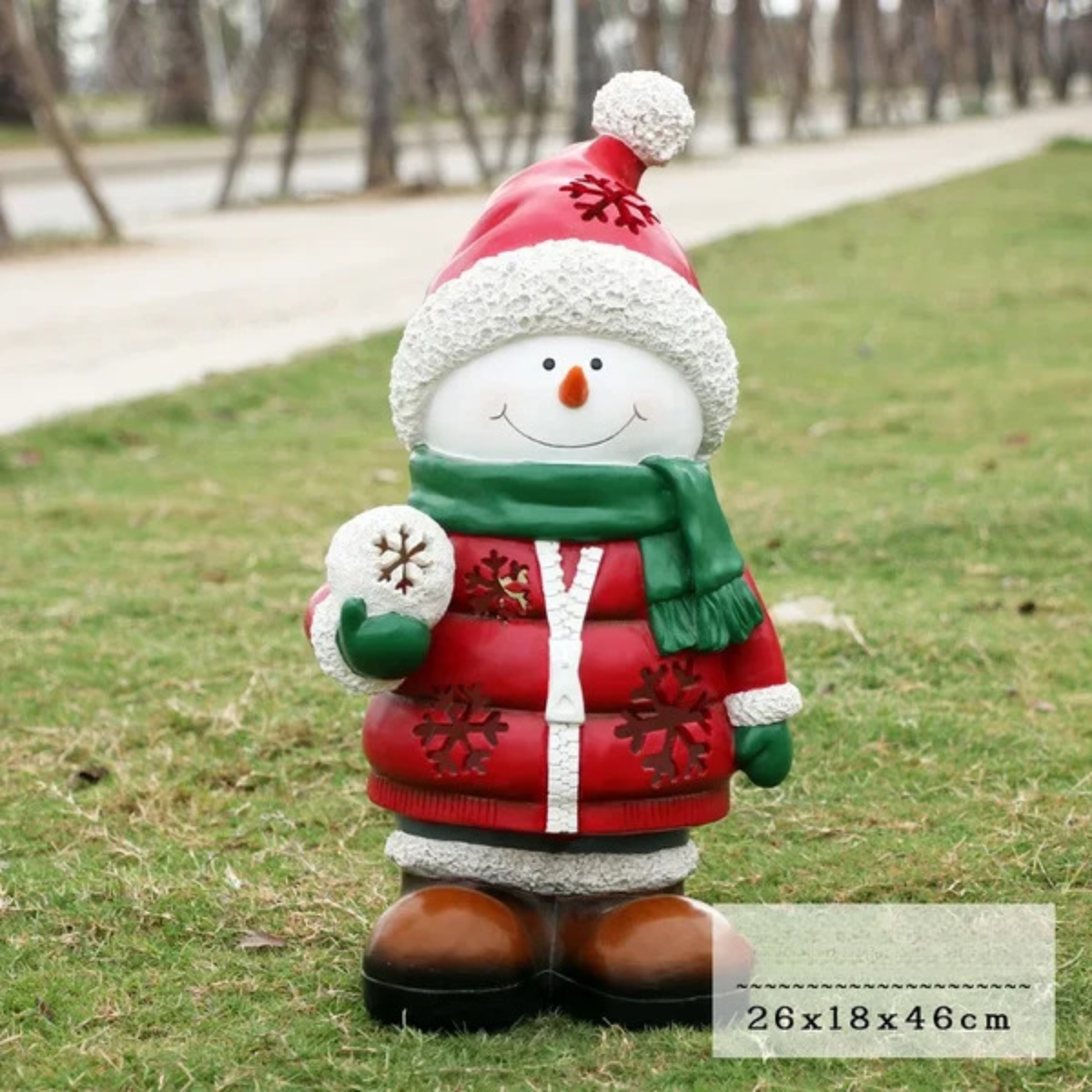 Kit Estátua de Papai Noel e Boneco de Neve em Fibra de Vidro e Decoração Natal Shopping