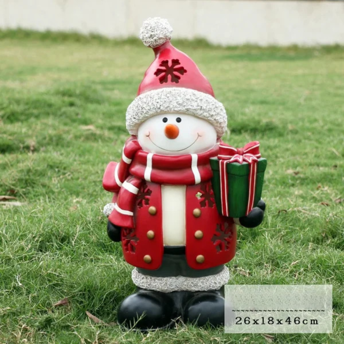 Kit Estátua de Papai Noel e Boneco de Neve em Fibra de Vidro e Decoração Natal Shopping