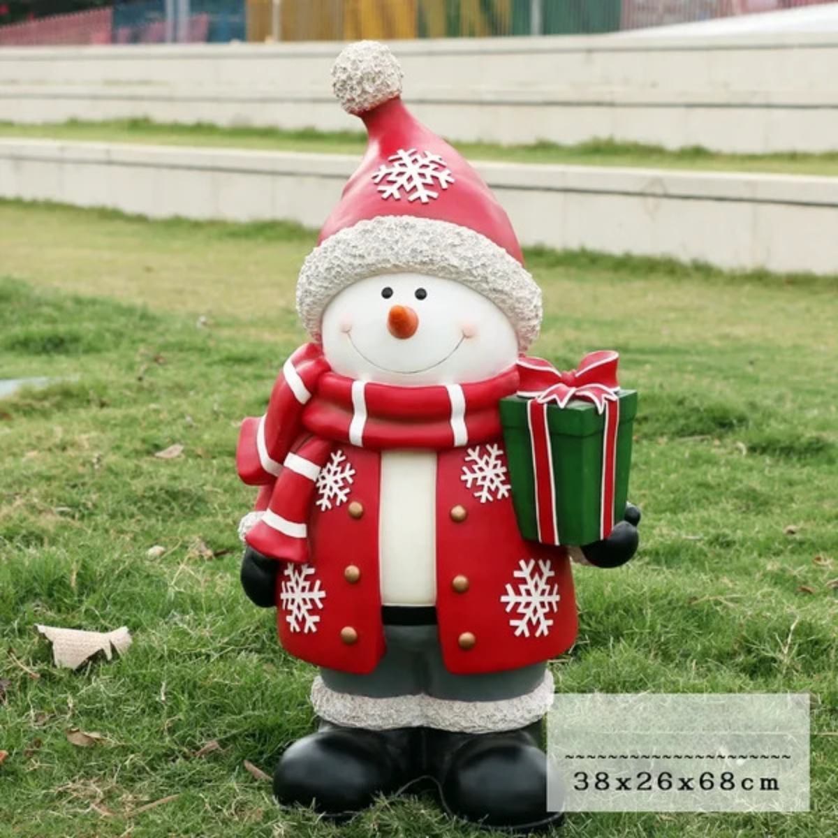 Kit Estátua de Papai Noel e Boneco de Neve em Fibra de Vidro e Decoração Natal Shopping