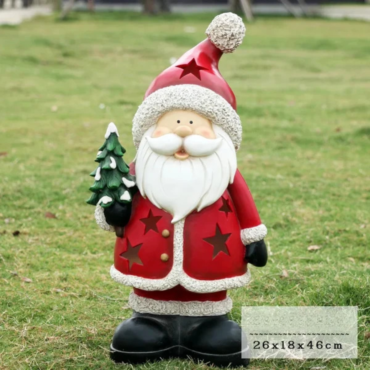 Kit Estátua de Papai Noel e Boneco de Neve em Fibra de Vidro e Decoração Natal Shopping