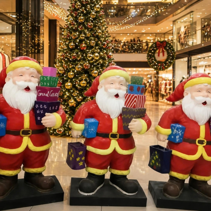 Papai Noel Gigante Decorativo para Decoração Natalina e Papai Noel para Shopping Center