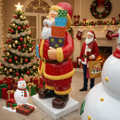 Papai Noel Gigante Decorativo para Decoração Natalina e Papai Noel para Shopping Center