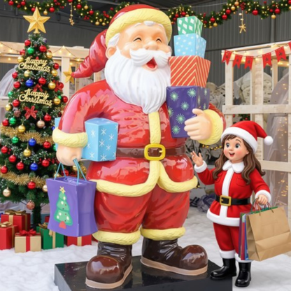 Papai Noel Gigante Decorativo para Decoração Natalina e Papai Noel para Shopping Center