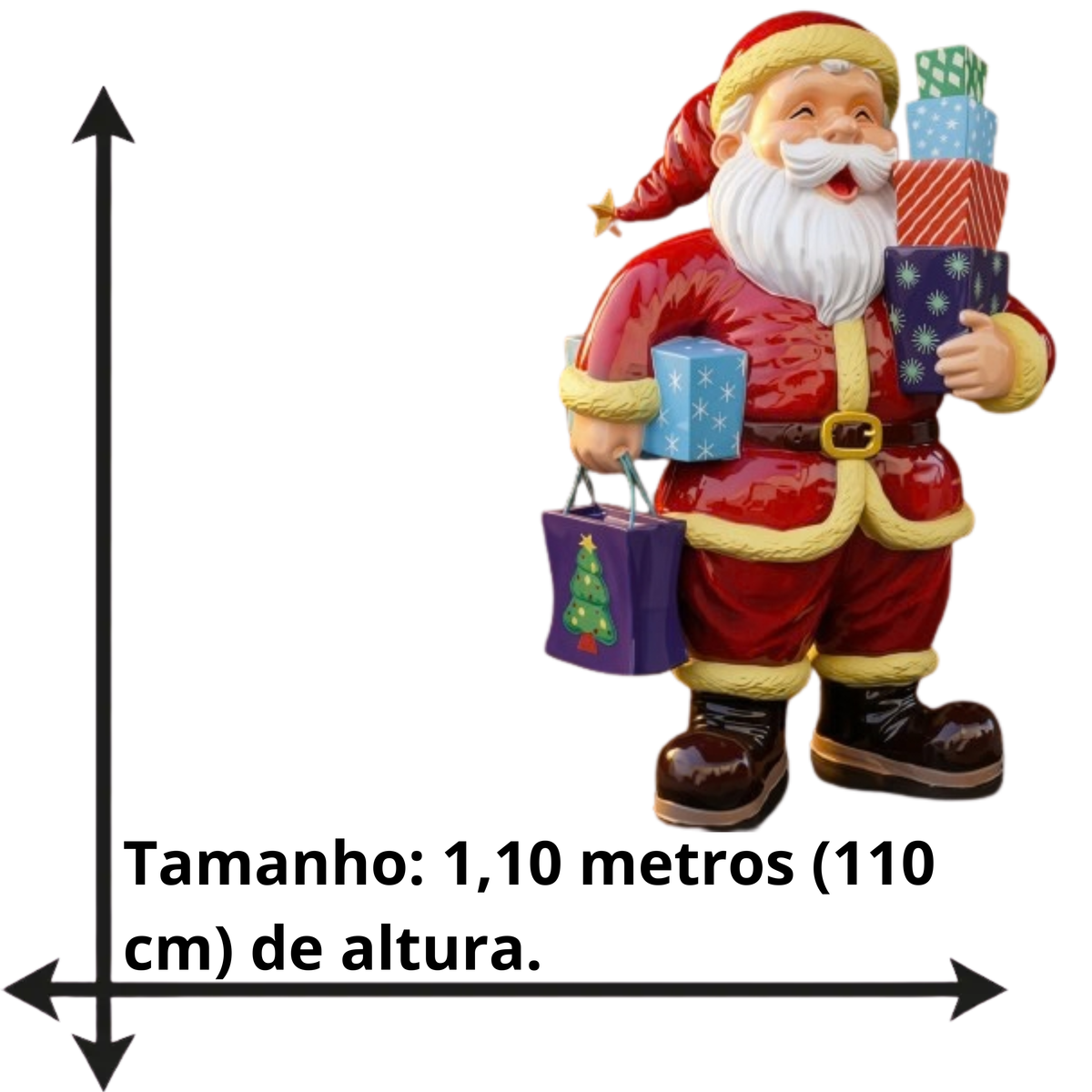 Papai Noel Gigante Decorativo para Decoração Natalina e Papai Noel para Shopping Center