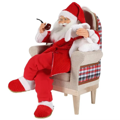 Papai Noel Decorativo Shopping Center Decoração Natalina Papai Noel Sentado Poltrona