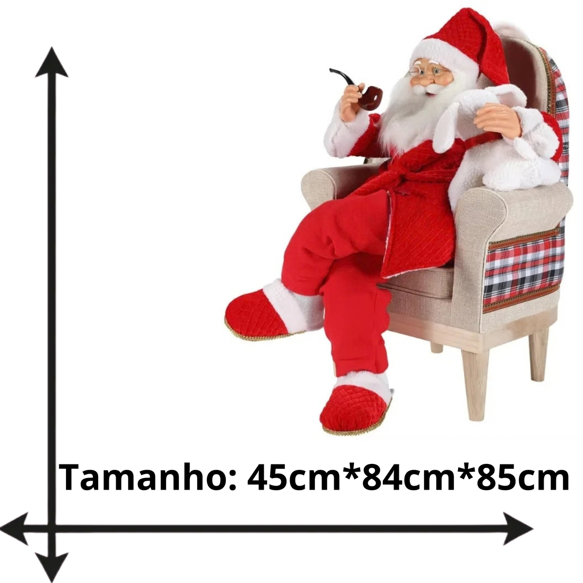 Papai Noel Decorativo Shopping Center Decoração Natalina Papai Noel Sentado Poltrona