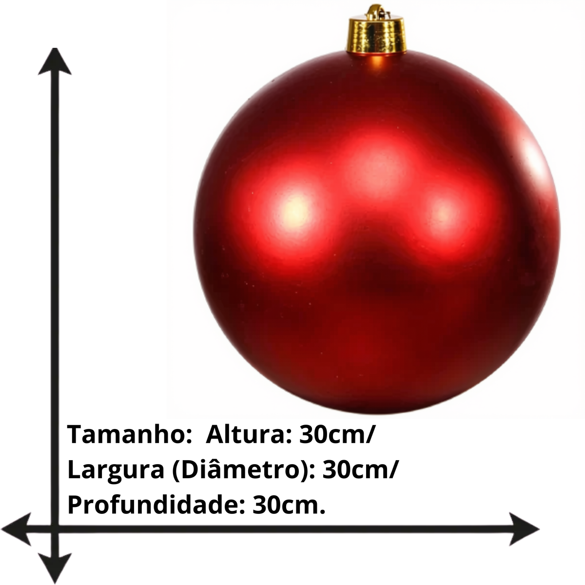 Bolas de Natal Grandes para Shopping Center, Altura: 30cm/Largura (Diâmetro): 30cm*30cm