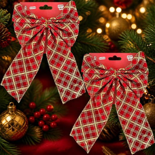Kit Enfeite Árvore de Natal Laço, Lacinho Glitter Dourado para Decoração de Natal