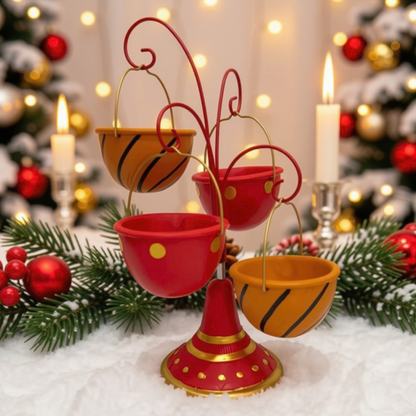 Tigela de Natal decorativa Prato de Frutas de Natal Árvore Mesa de Sobremesa Dispensador de Comida Mesa
