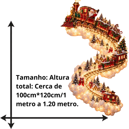 Luminária de Parede Caminho Mágico de Natal, Decoração de Parede com Cena Natalina em LED 3D Brilhante