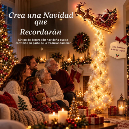 Luminária de Parede Caminho Mágico de Natal, Decoração de Parede com Cena Natalina em LED 3D Brilhante