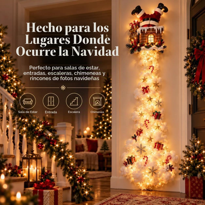 Luminária de Parede Caminho Mágico de Natal, Decoração de Parede com Cena Natalina em LED 3D Brilhante