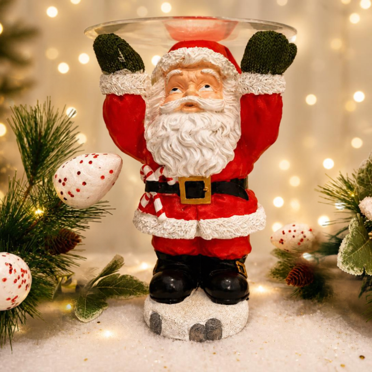 Bandejas Papai Noel Bandejas Lanches Enfeite Decorativo de Resina em Formato de Papai Noel