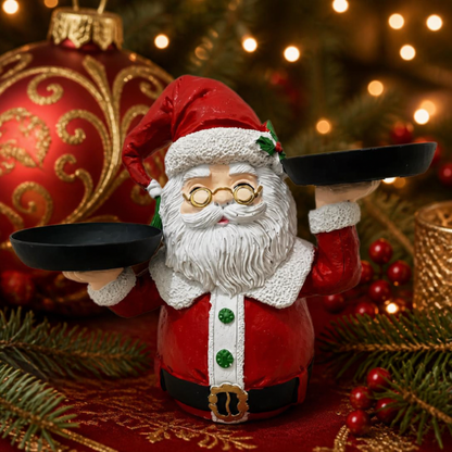 Bandejas Papai Noel Bandejas Lanches Enfeite Decorativo de Resina em Formato de Papai Noel