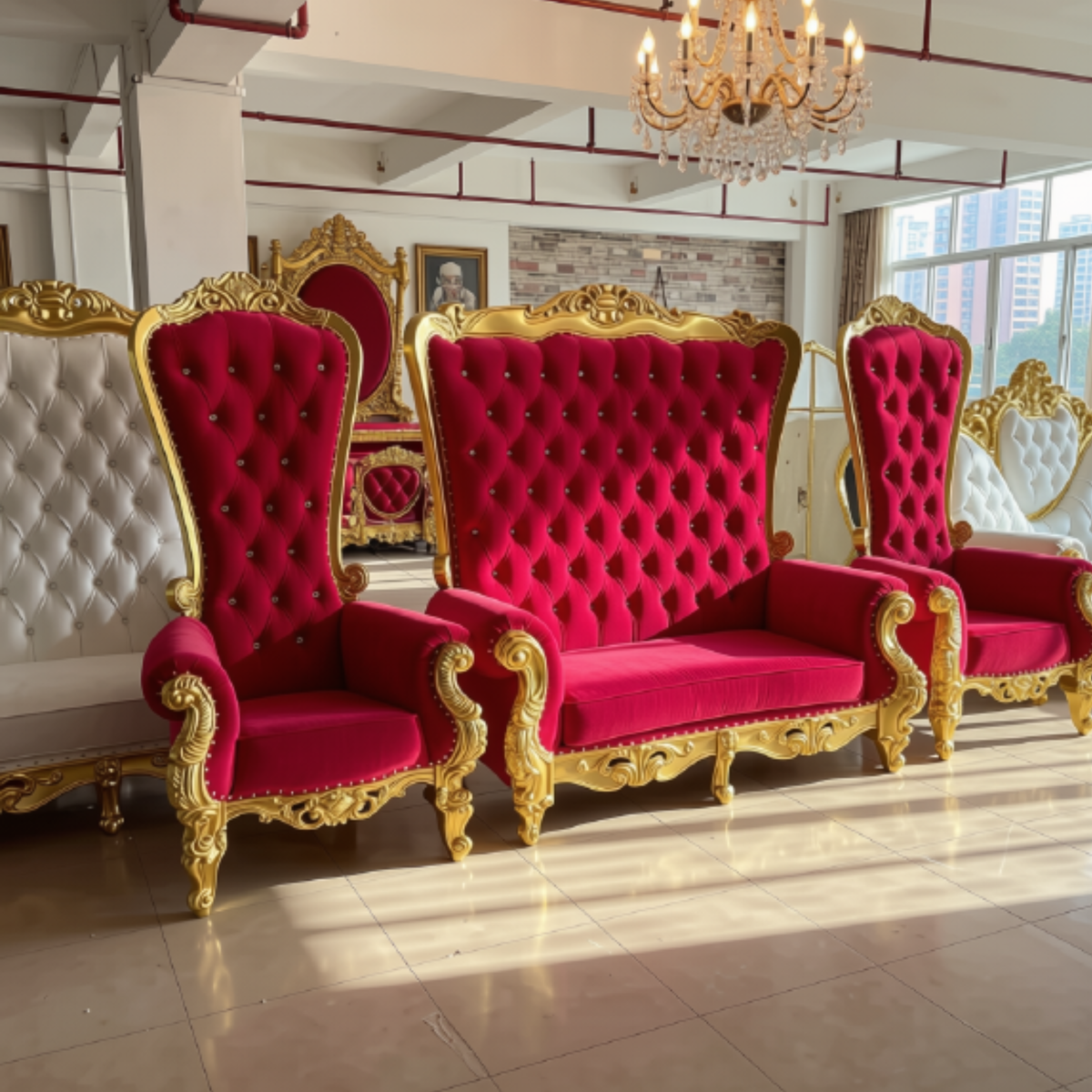 Poltronas e Tronos Natalinos, Cadeira Natalina Clássica para Shopping