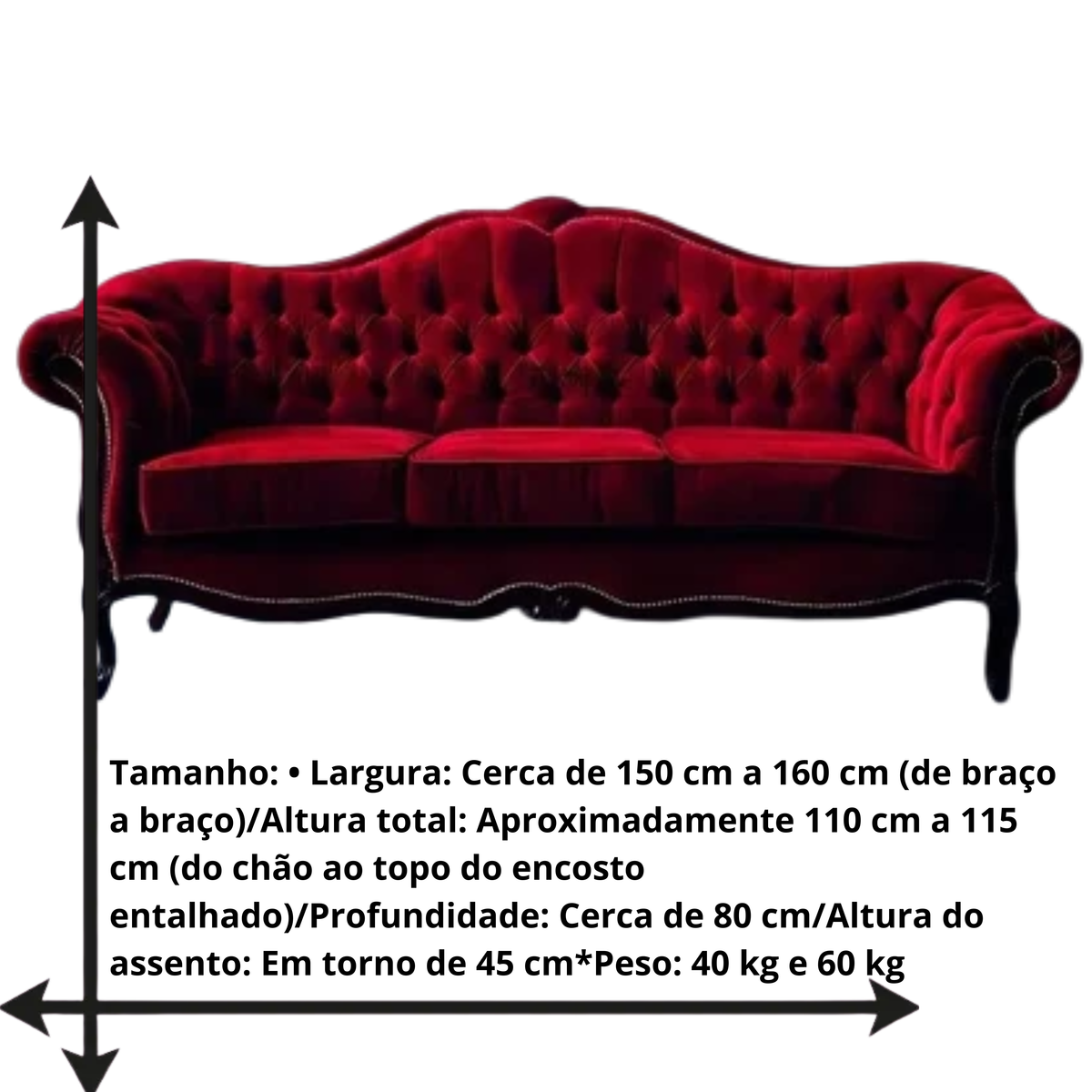 Trono Sofá de Estilo Barroco/Vitoriano e Trono Decorativo Vermelho para Shopping Centers