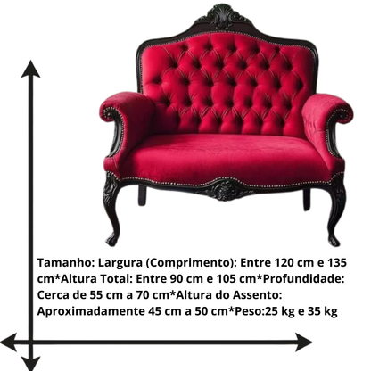 Trono Sofá de Estilo Barroco/Vitoriano e Trono Decorativo Vermelho para Shopping Centers